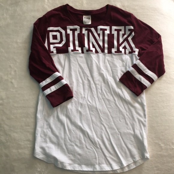 PINK Victoria's Secret Tops - PINK VS Baseball 3/4 Sleeve Tee
